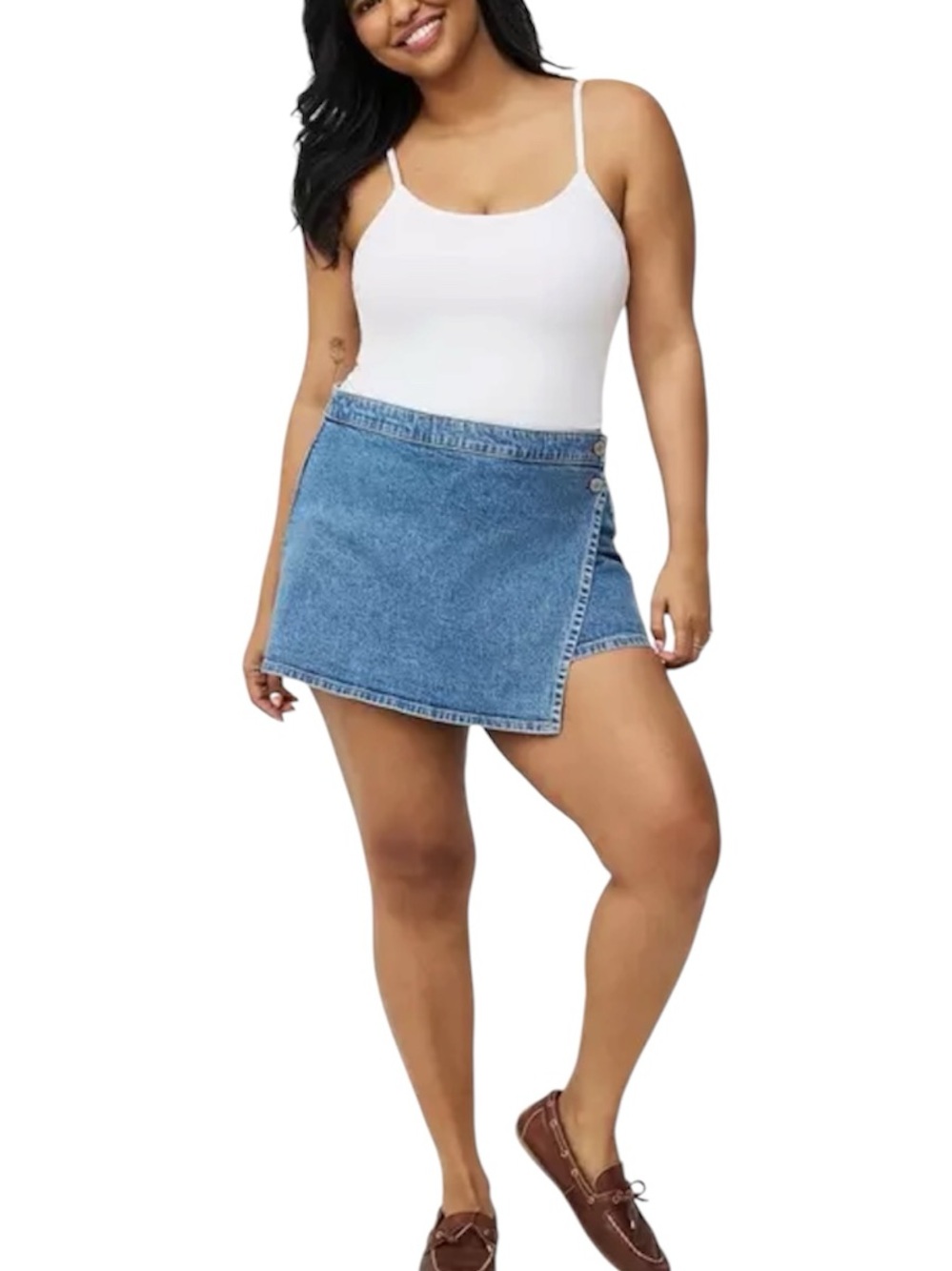 Torrid Wrap A-Line Denim Jean Skort in Blue Sz 14 NWT